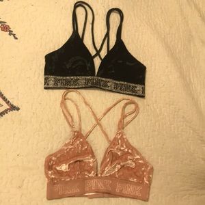 2 PINK VS Velvet Ultimate Triangle Bralettes